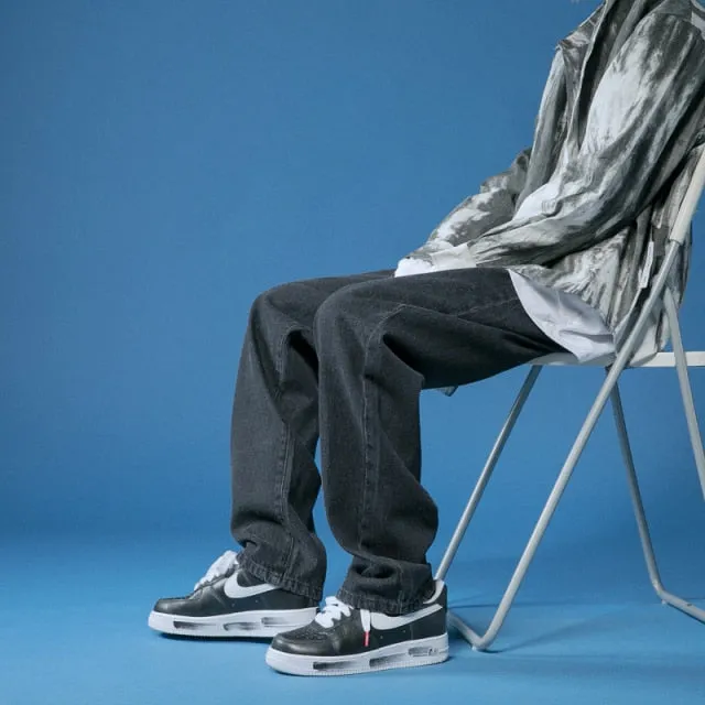 Straight Loose Denim Trousers