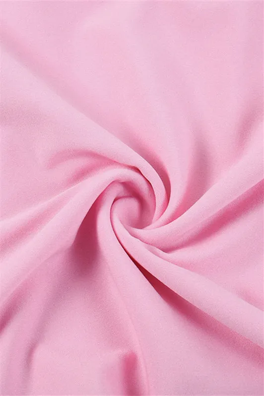 Strapless Pink Ruched Tight Short Dress