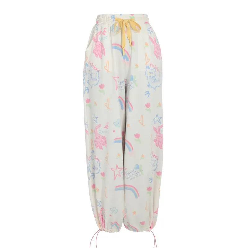 Sweet Dopamine Outfit Style Graffiti Pants