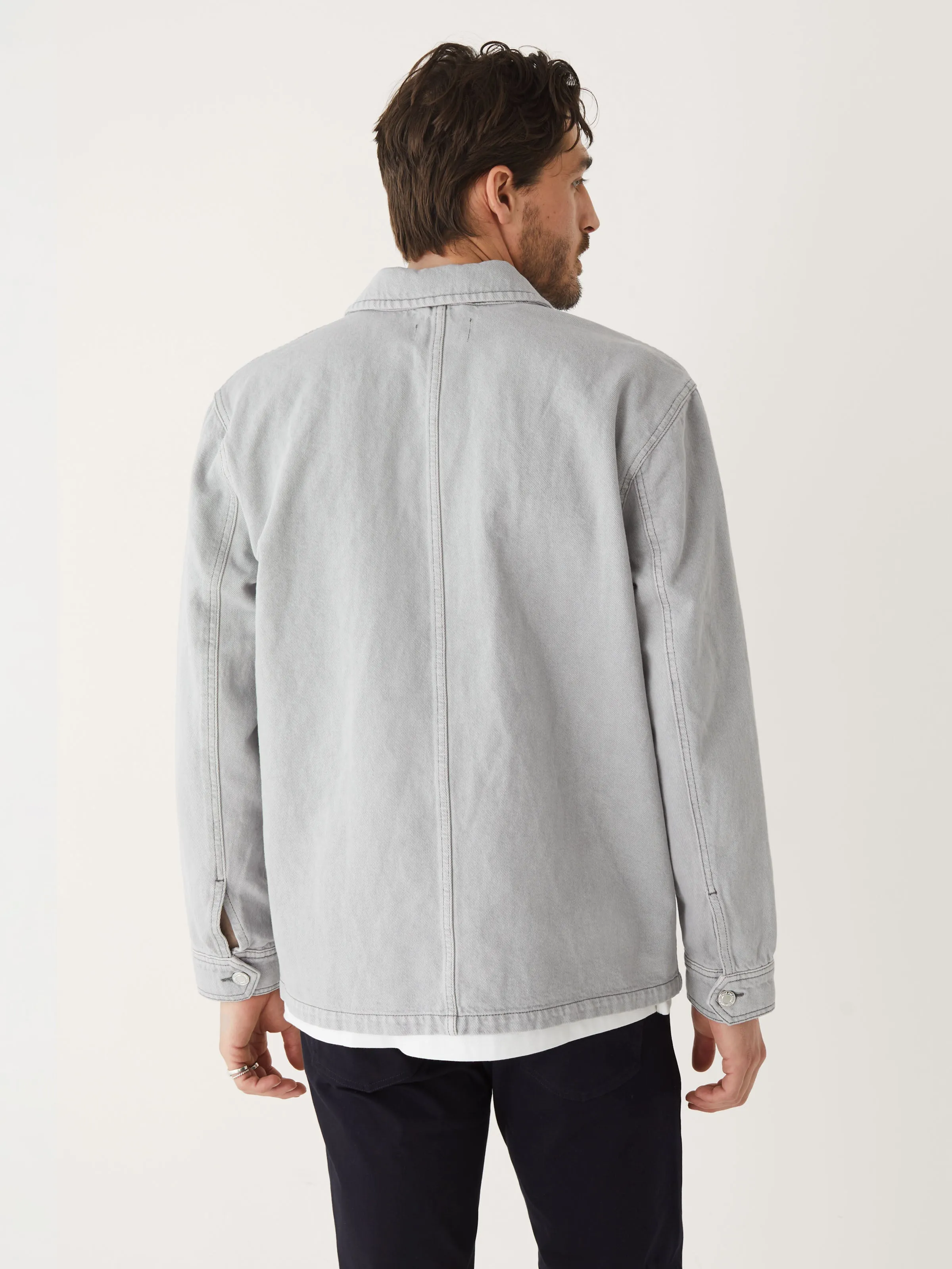 The Cottonized Hemp Overshirt in Grey Cloud