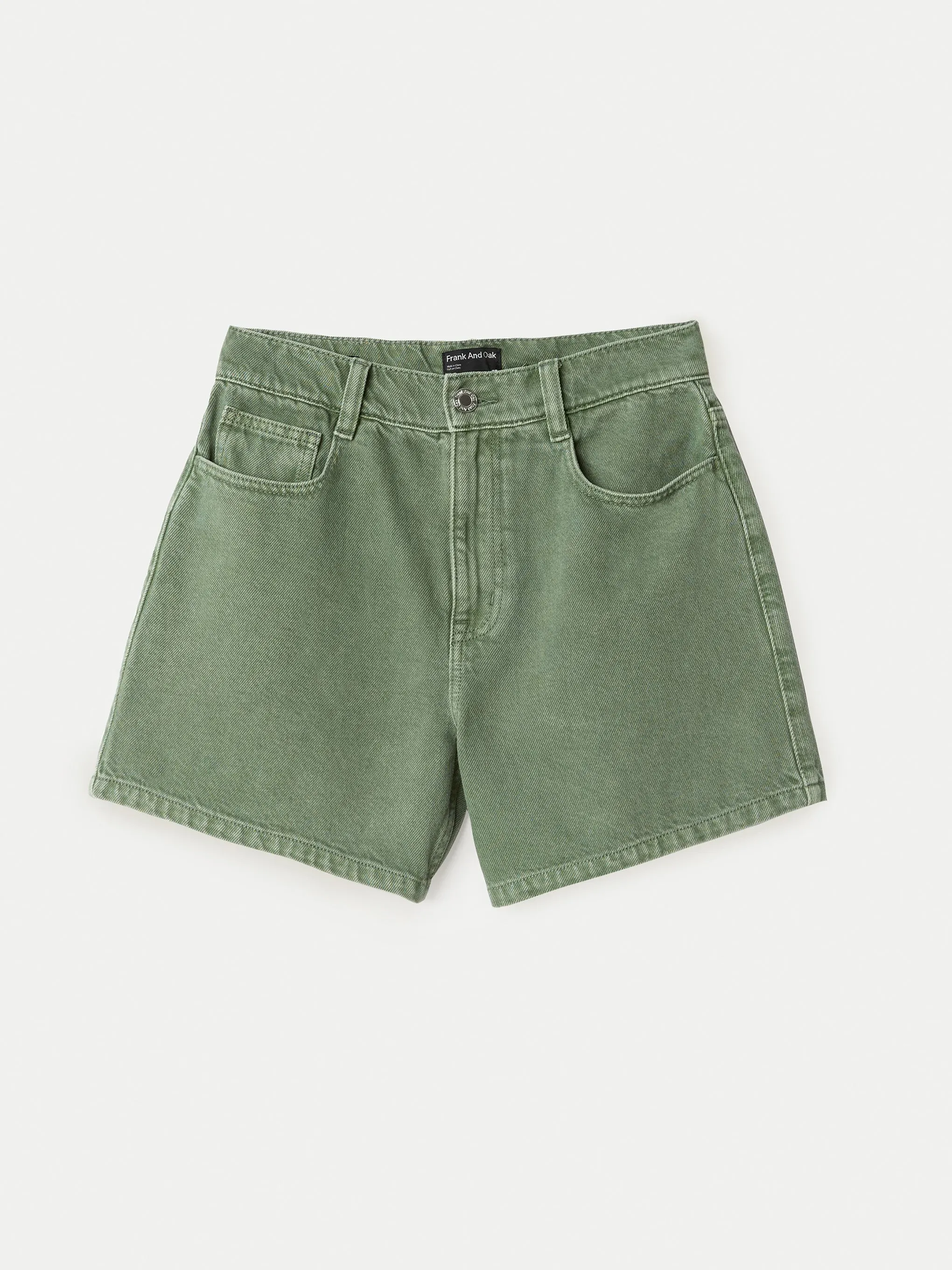 The Courtney Loose Denim Short in Sage Green