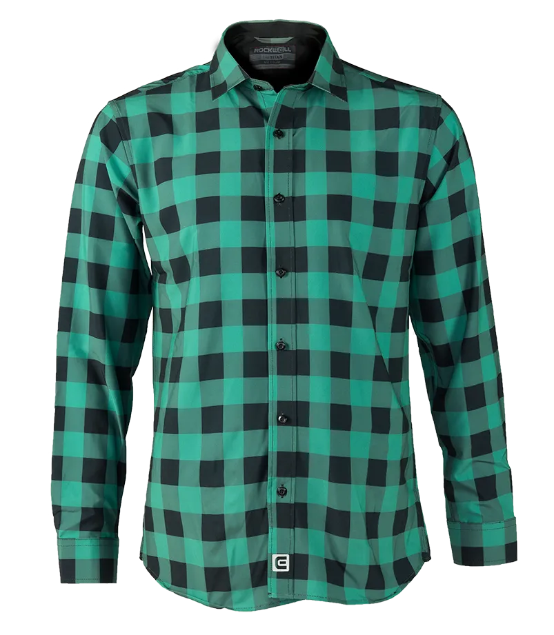 The Titan - Black/Green Plaid Long Sleeve