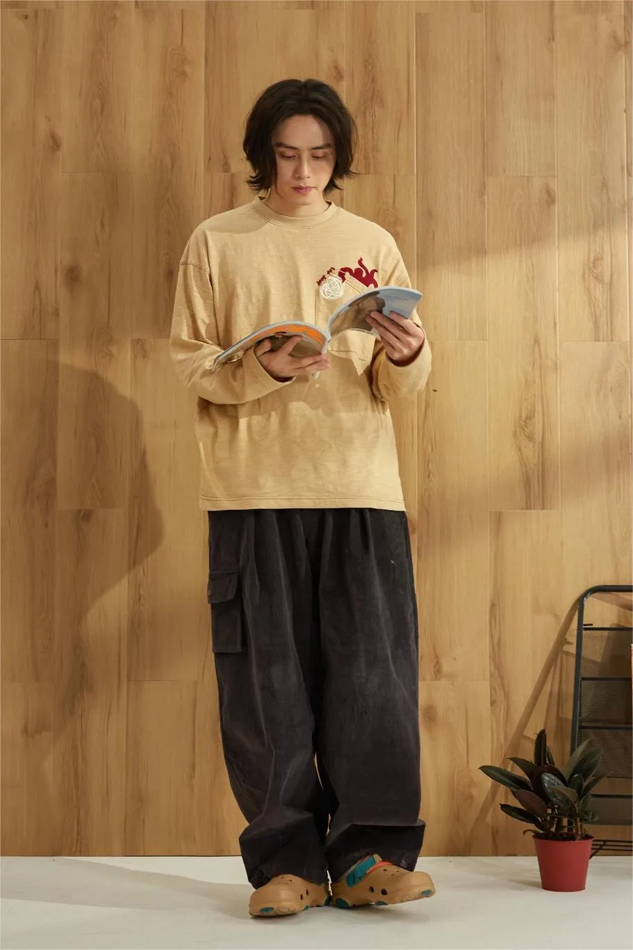 TIKIMOMOKA プリントクルーネックロンT TMK034