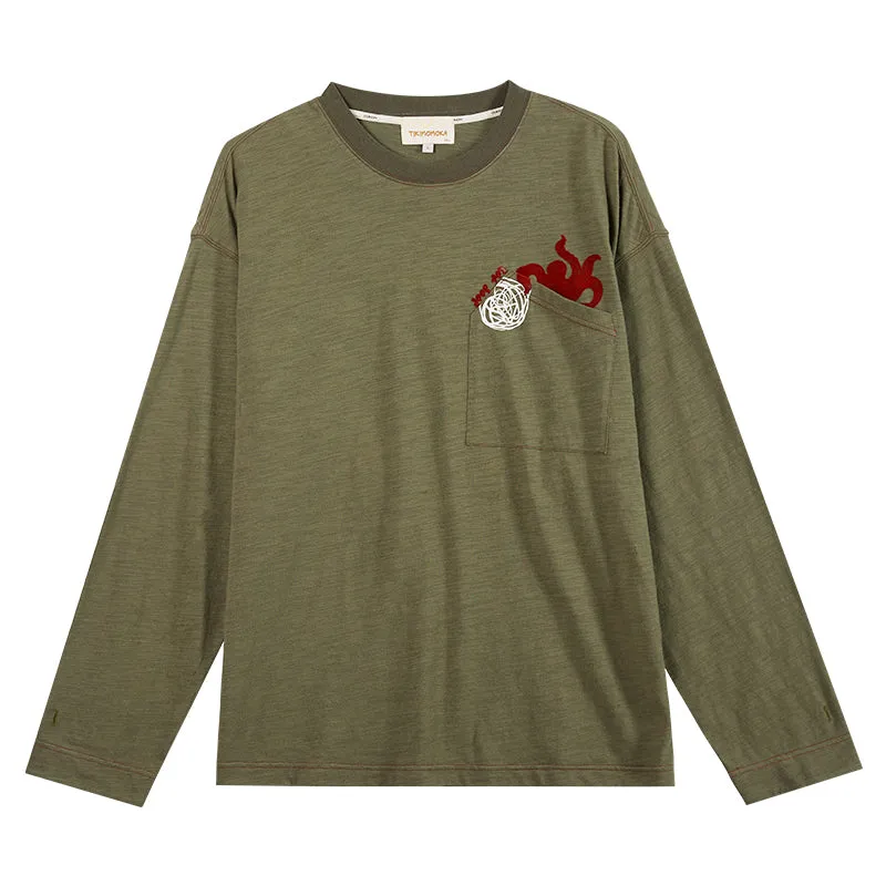 TIKIMOMOKA プリントクルーネックロンT TMK034
