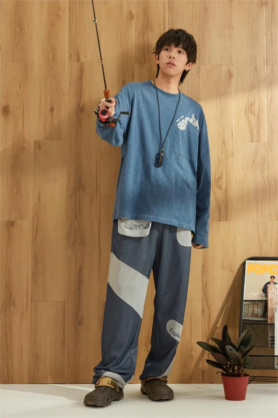 TIKIMOMOKA プリントクルーネックロンT TMK034