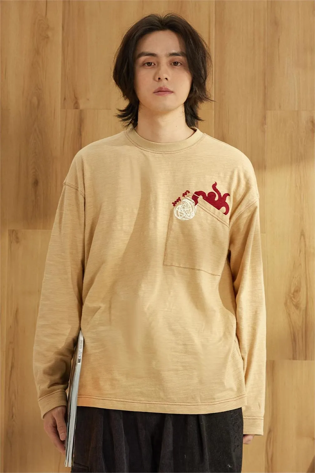 TIKIMOMOKA プリントクルーネックロンT TMK034