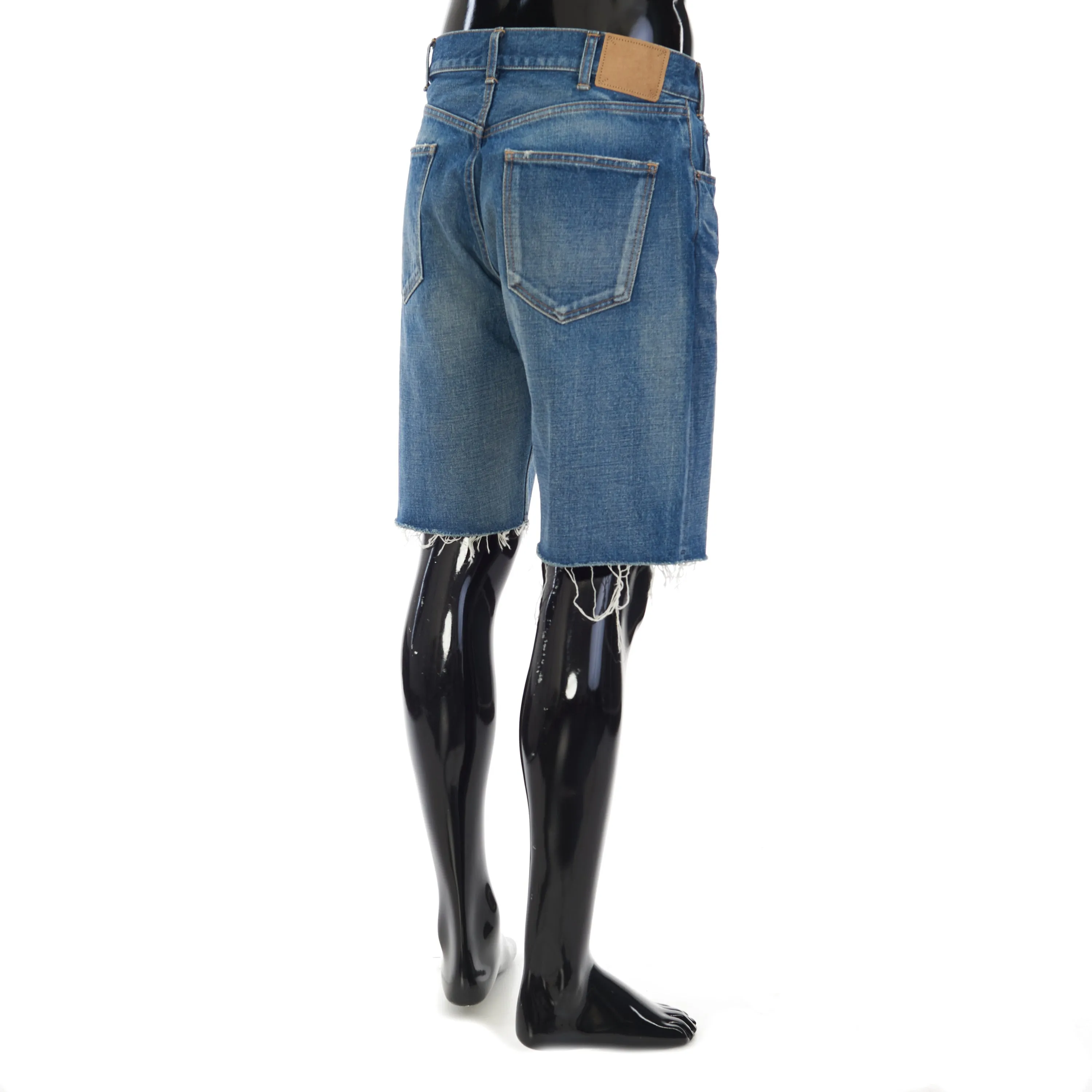 Wesley Low-Rise Shorts In Vintage Union Wash Denim With Raw Hems