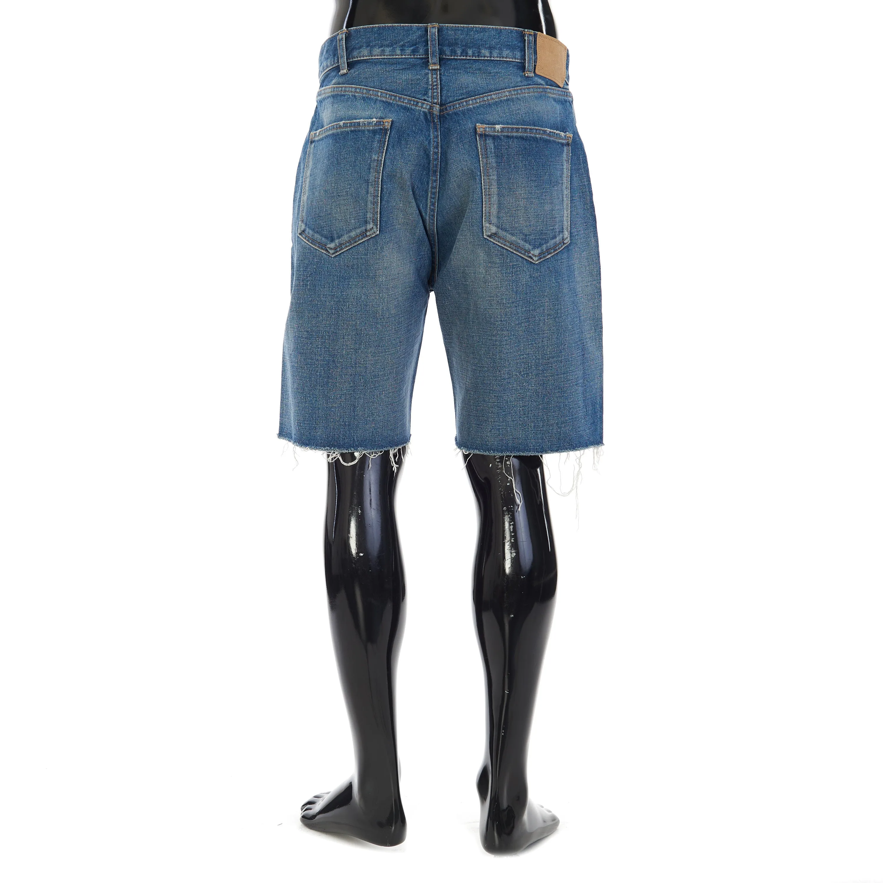 Wesley Low-Rise Shorts In Vintage Union Wash Denim With Raw Hems