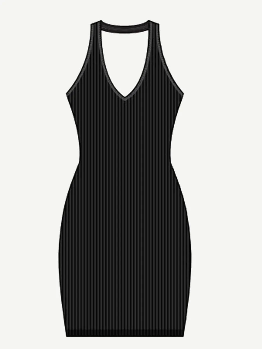 Wholesale🌿 Eco-friendly Seamless Halter Neck Deep U Outer Wear Shaping Dress