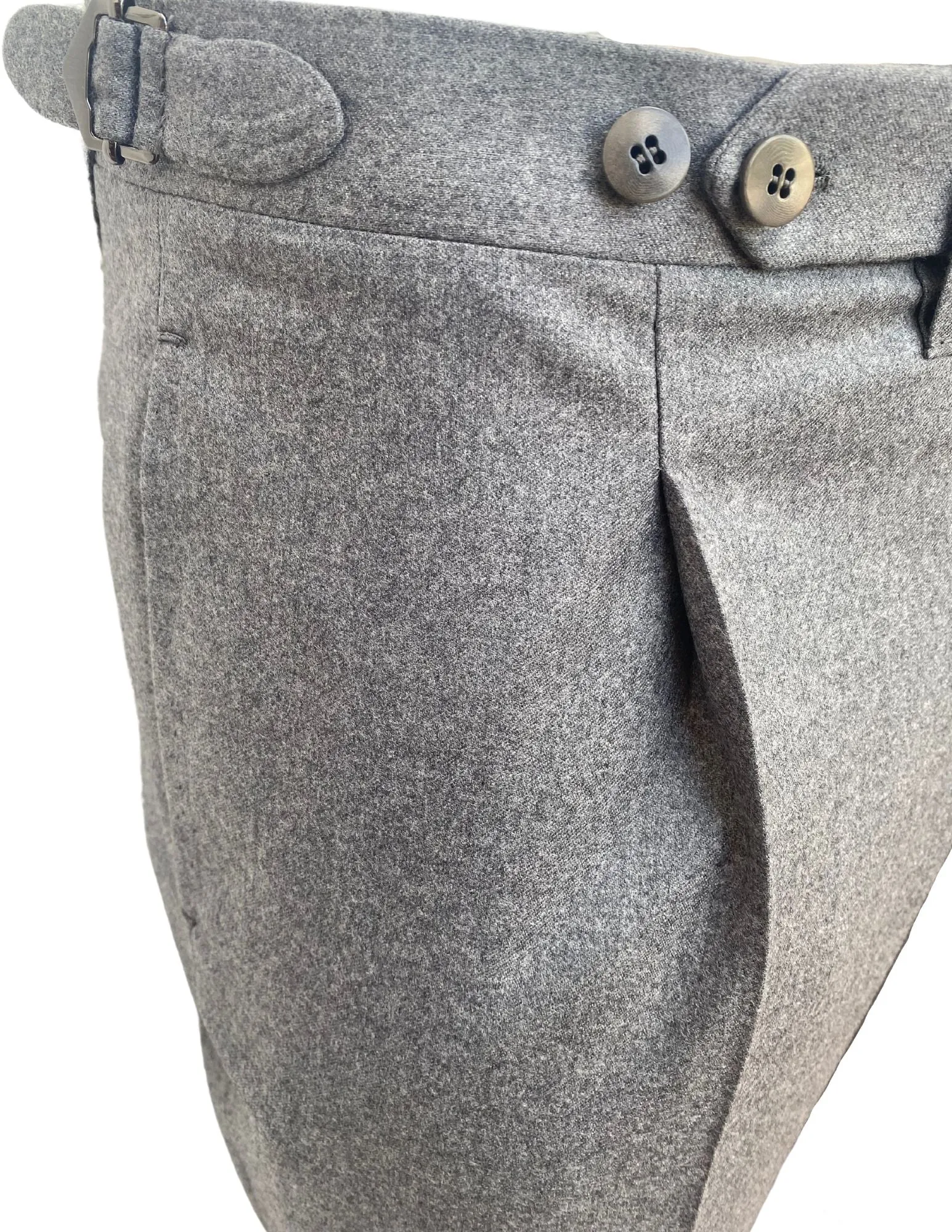 Wool and Cashmere Pleated Trousers | Grey